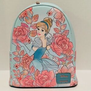 Loungefly Disney NWT Cinderella Pink Flowers Mini Backpack